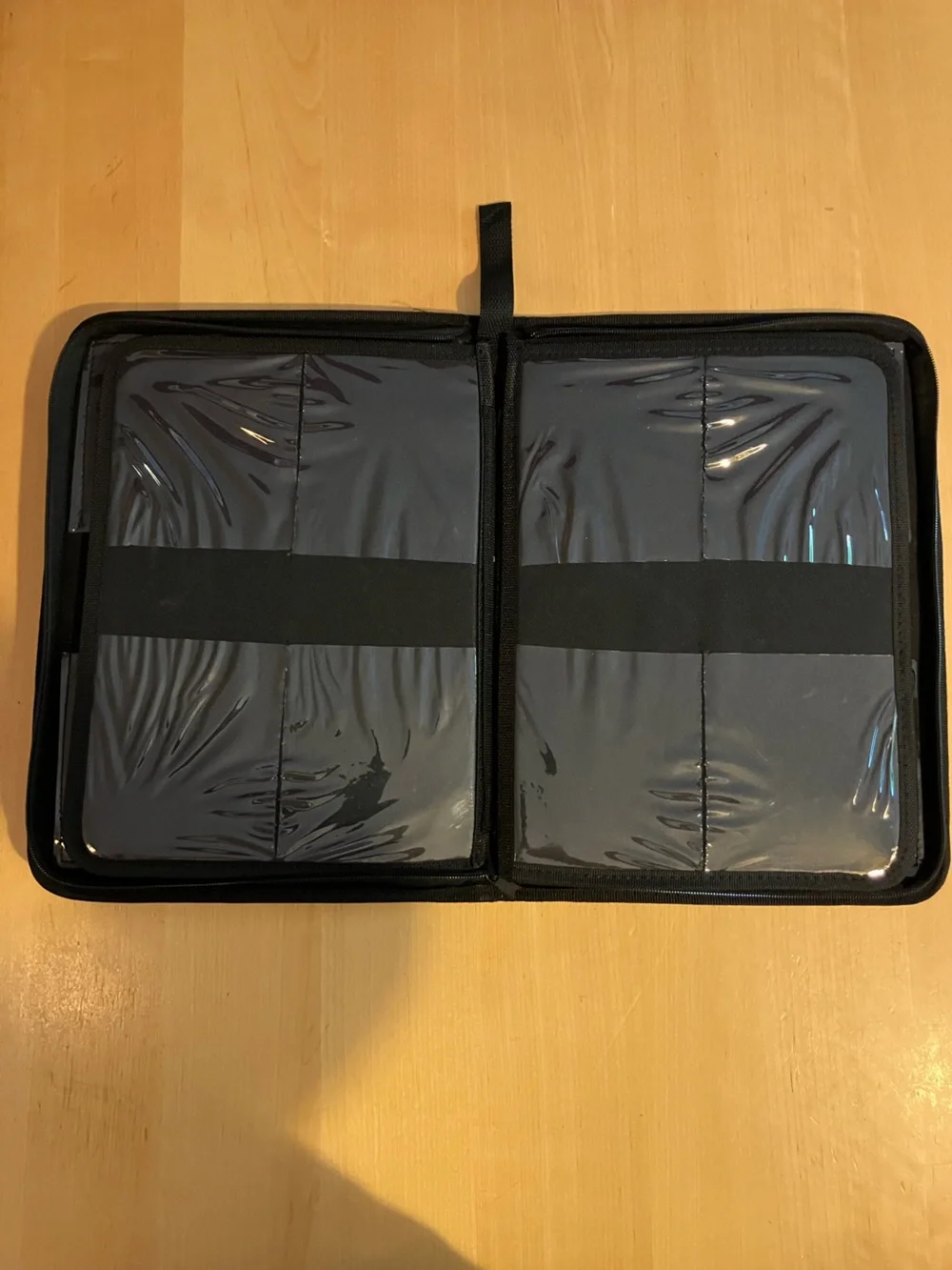 Black Zippered Canvas Prtfolio with 40 Pockets on 6 Pages